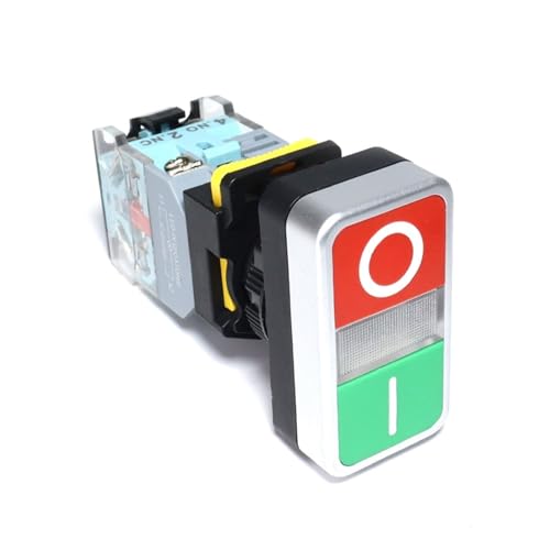 Interrupteur momentané double commande 22mm contact 1NO1NC 10A avec voyant LED - 4