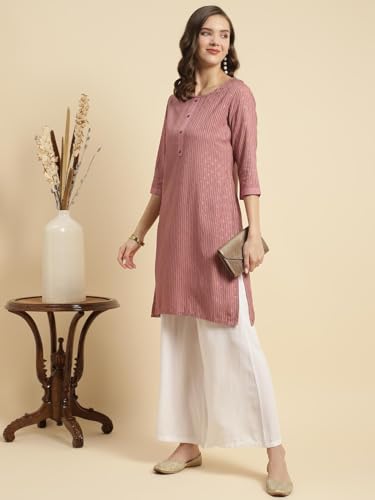 Image of rangita Women Rayon Straight Fit Knee Length Printed Straight Kurti | Kurta