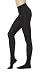 Women Color Flat knit Sweater Cotton Stirrup Footless Footed tights (S/M, Black)