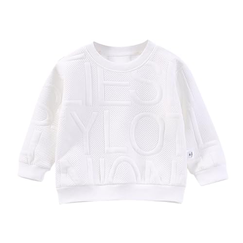 Youth Solid Classic Hoodies Little Boys Girls Crewneck Sweatshirt Long Sleeve Letter for Children (3-14 Years)