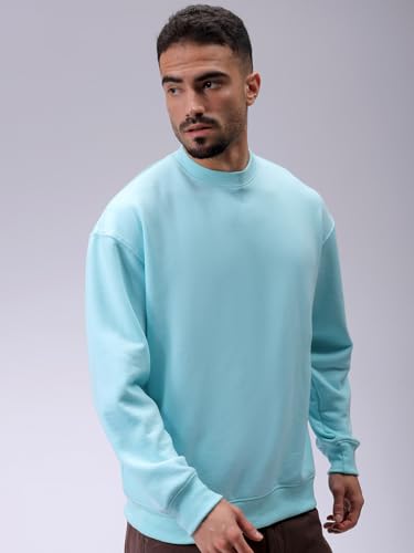 Image of The Indian Garage Co Men Oversized Solid Overhead Crewneck Sweatshirt