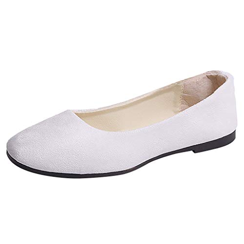 Women's Flats Classic Slip On Ballet Shoes Flats for Women Dressy Square Toe Solid Dress Flat Shoes Low Top Non-Slip Lightweight Loafers Soft Comfortable Casual Dance Work Shoe