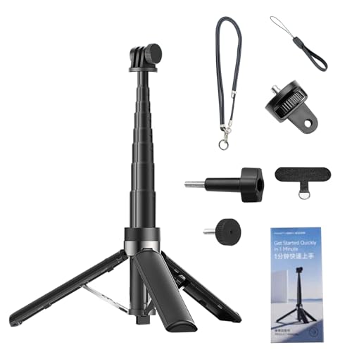 Trépied de table à 8 sections télescopiques avec adaptateur inclinable à 180 degrés