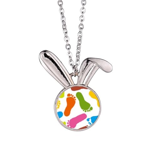 Collier pendentif lapin moderne et coloré pour femme