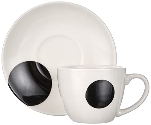 Tognana Graphic - Juego de 6 tazas de café con plato a juego, 80 cc, altura: 6 cm, porcelana de ceniza de hueso, color… - Imagen 6