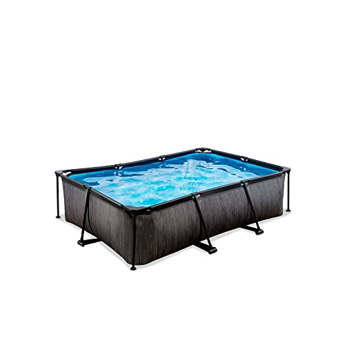 EXIT Toys Black Wood Pool - 220x150x65cm - Rechteckiger, Kompakter...