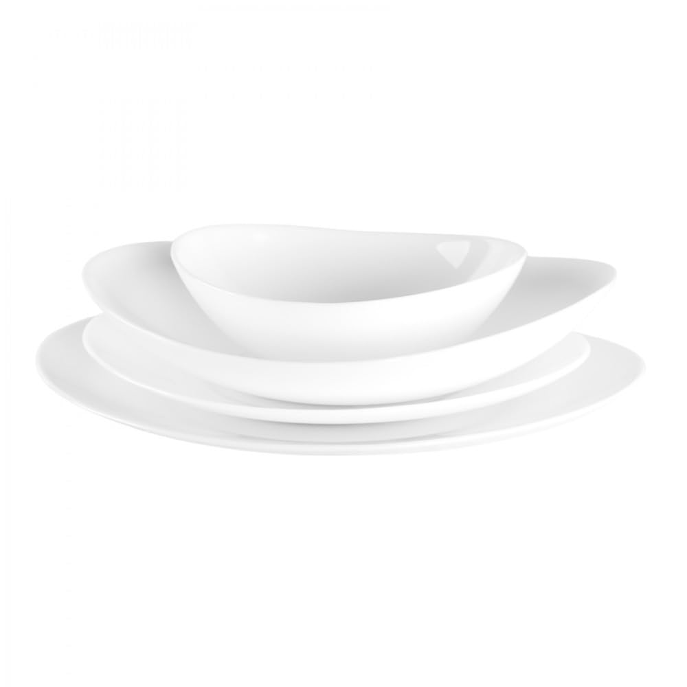 Karaca Pure Set de Vaisselle en Verre 24 pièces, Service de Vaisselle pour 6 Personnes, Élégant, Résistant à la Chaleur, Set de Assiettes Blanches, Service de Table Moderne