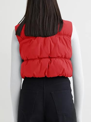 Image of SySea Women's Crop Puffer Vest Winter Zip Up Lightweight Sleeveless Warm Outerwear Padded Coat