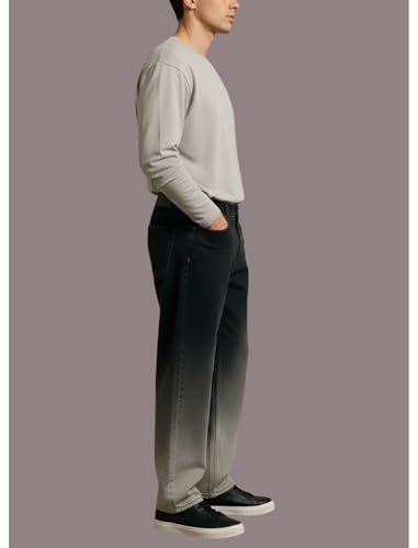 Image of Loose Fit Mid Rise Grey Men Denim Jeans