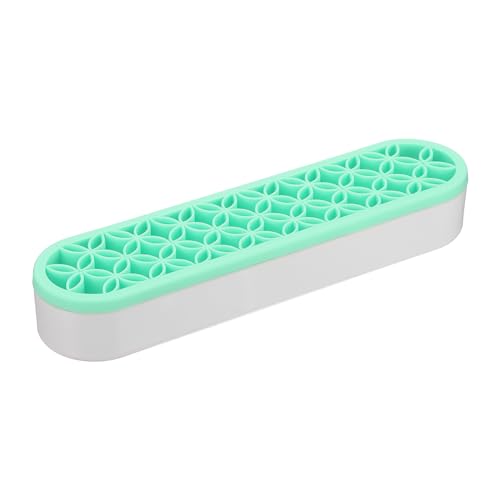 Image of PATIKIL Diamond Painted Pen Holder, Silicone Makeup Brush Holder Multi-Purpose Cosmetic Storage Box Desktop Organizer for Art Craft, Green