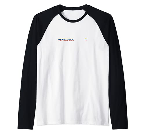 Flag Venezuela Raglan Baseball Tee, Black