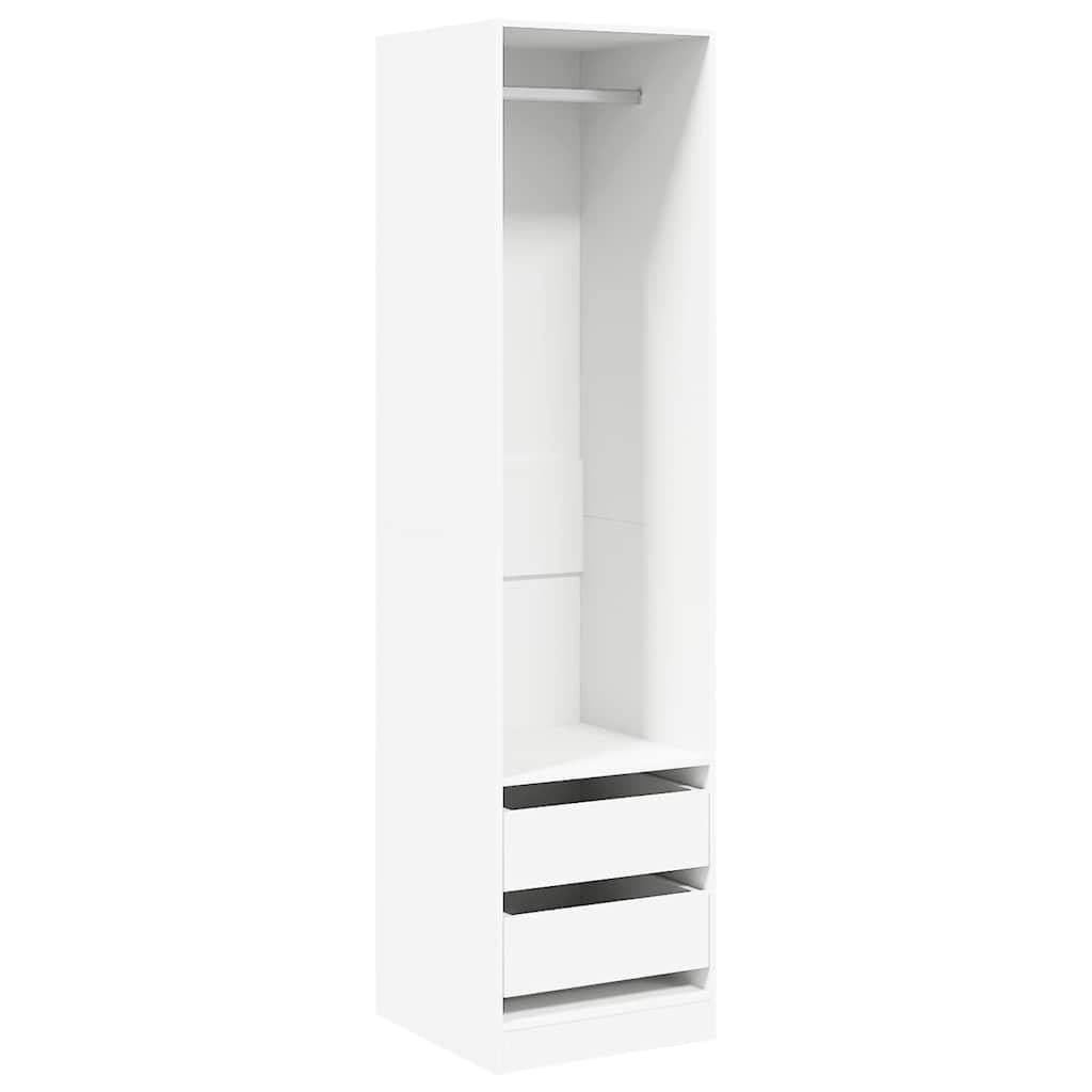 vidaXL Garde-Robe, Armoire de Rangement, Organisateur de Chambre à Coucher, Meuble de Rangement Maison Intérieur, avec Tiroirs Blanc Bois d’Ingénierie