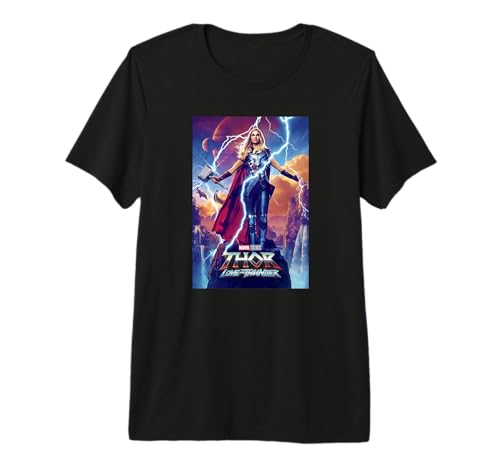 T-shirt Lady Thor Marvel Love and Thunder vêtement premium coton