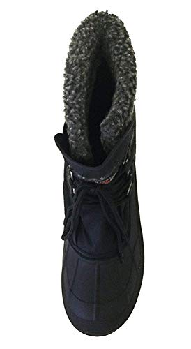 V-24S Climate X Men's Winter Boots Cold Weather Waterproof Nylon Thermolite Insulated Hiking Warm Snow Shoes, Black3