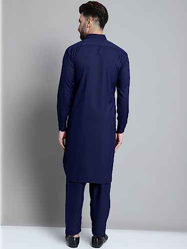 Image of Jompers Men's Cotton Solid Pathani Kurta With Pant