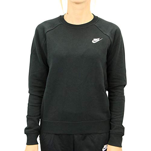 Nike Damen Nsw Essntl Crew Flc Pullover Sweater, Black/White, M EU