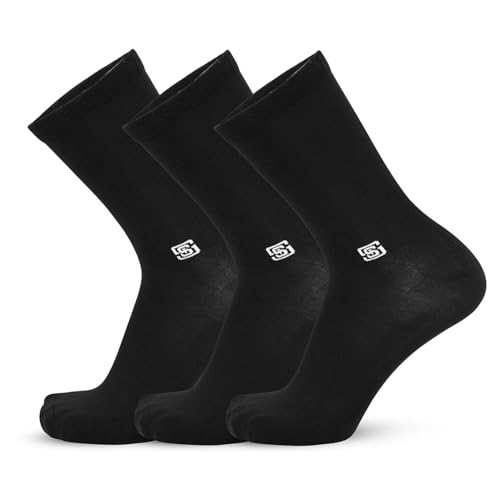 Image of The Sock Street Bamboo Crew Socks for Men Combo | Full Calf Length Premium Bamboo | Odour-Free, Breathable & Durable | Cushioned Base & Anti-bacterial | 3X Softer than Cotton Socks | Pack of 3