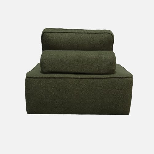 Sweeek - Riscaldatore Per Divano Modulare Tessuto Bouclette Kaki 1 Posto Bao. L 90 X P 90 X H 74 Cm - 4