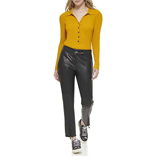 Karl Lagerfeld Paris Women's Everyday Long Sleeve Sweater, Glden Yllw, Large #TOP1