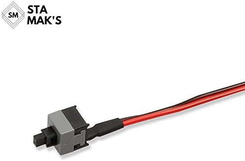 Stamaks 2 Pack 2 Pin SW PC Power Cable on/off Push Button ATX Computer Switch Wire 45cm