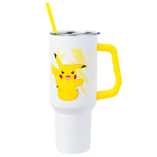 Silver Buffalo Pokémon Pikachu, Stainless Steel Tumbler, 40oz