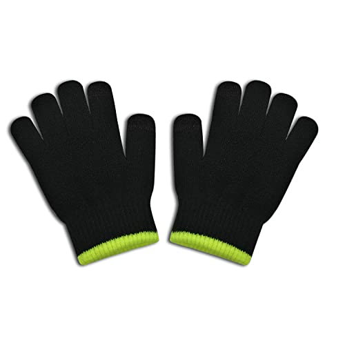 Evridwear Kids Warm Gloves With Touchscreen Fingers, Children Knit Gloves Boy Girl Fall Winter Cool Cold Weather 3 Pair Package (L Size) #TOP30