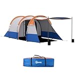 Outsunny Tienda de Campaña Familiar para 3 Persona...: UN DORMITORIO CON SALA DE ESTAR: Esta tienda de campaña grande ofrece un dormitorio con sala de estar, proporcionando espacio para hasta 3 personas para dormir, con el medio para relajarse y guardar pertenencias IMPERMEABILIDAD DE 2000 MM: La cubiert...