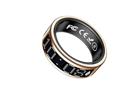 Image of Smart Ring Pro | Buy Sizing Kit First | Caller Notifications & Vibration Alerts | Built-in LED Display | Sleep Tracker, Heart Rate, HRV & SPO₂ | Sports Modes | Gesture Control | Gold | Size 10