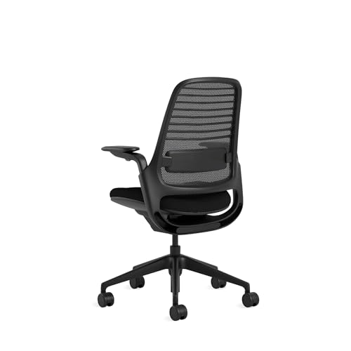 Image of Steelcase Series 1 Office Chair, Carpet Floors, Licorice + Onyx Era