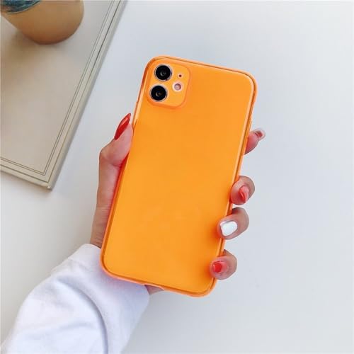 Coque iPhone 11 Pro fluo orange en TPU souple et transparent