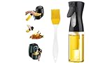 Only Brands Pulverizador Aceite Más Pincel de Silicona - Spray Aceite Cocina 300 ml Negro - Pulverizador Aceite Spray Con Grado Alimenticio - Aceitera Spray Para Cocinar
