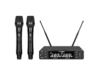 UHF Dual Channel True Diversity Dual Handheld Wireless Mic System Its integrated LCD display on michropones provides real-time information on battery status, frequency, and channel settings, making it easy to monitor during use Receiver outputs: 1x 6...