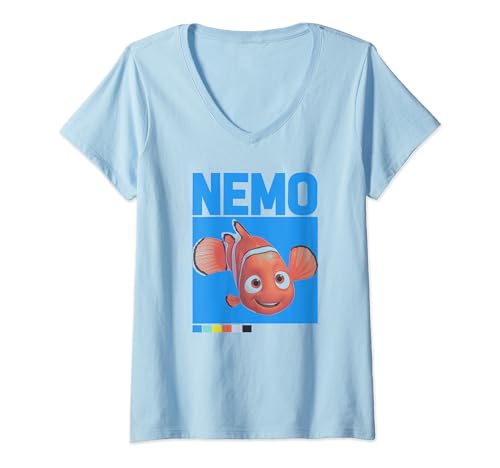 T-shirt Nemo motif color code avec décolleté en V féminin