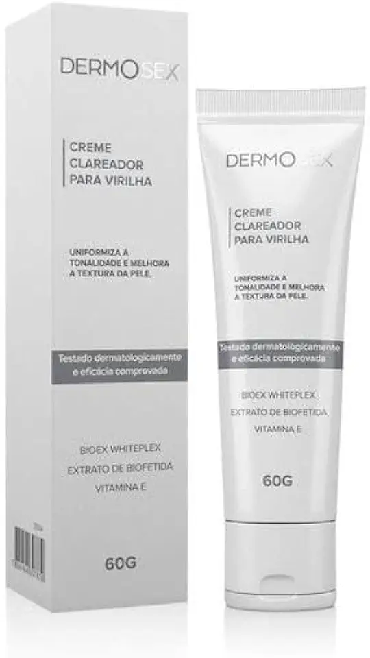Creme Clareador para virilha, Axila, Pescoço linha Dermosex 60g. Com extrato de biofetida, Vitamina E e bioex whiteplex