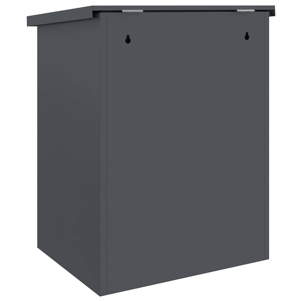 vidaXL Paketdrop-Box mit Speicher Anthrazit 47,5 x 38 x 59 cm Stahl, Sichere Paketbox, wasserdichtes Material, moderner Stil, Außenbriefkasten, tolle Lösung für Pakete, Garten-Deko