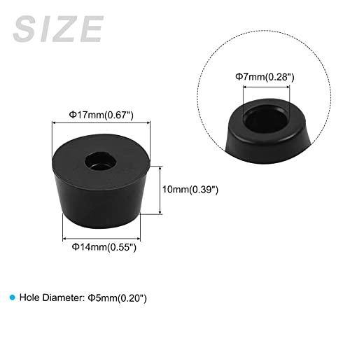 METALLIXITY Rubber Bumper Feet (17x10mm/0.67"x0.39") 100Pcs, Round Leg Pads Floor Protectors with Metal Washer - Image 2