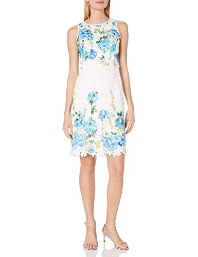 Amazon.com: Maggy London Women's Printed Chemical Lace Sheath, Soft White/Blues,  8 : Clothing, Shoes & Jewelry