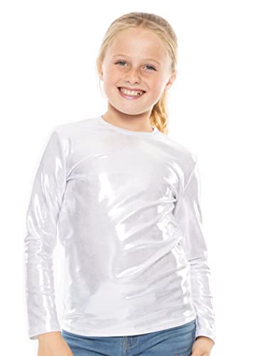 Image of Girls Long Sleeve Shirts | Soft Crew Neck Top | Short Sleeve | Long Sleeve Shirt Girls Size 2T - 16
