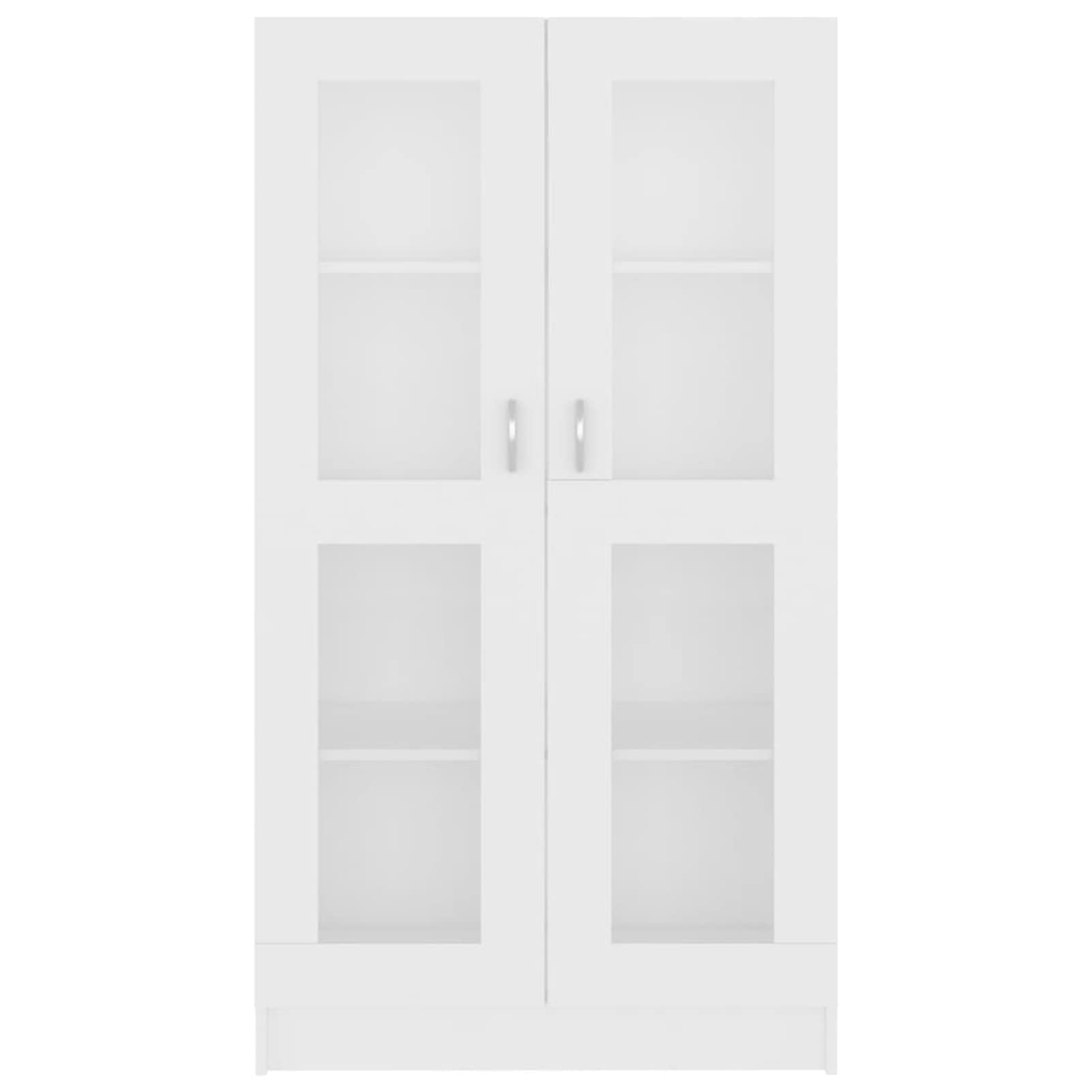 Gecheer Estante de Libros con 4 Compartimentos y 2 Puertas - Blanco - Madera Contrachapada y Vidrio - 82,5 x 30,5 x 150 cm Modelo YHSLYD-802759ES-YJXRXZY