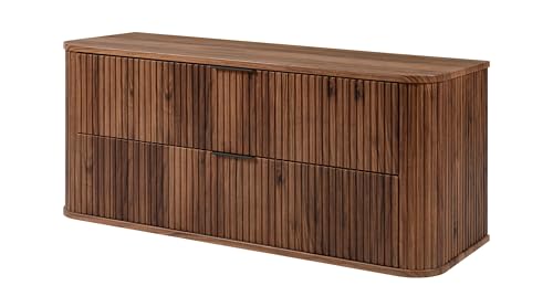 3E 3xE living.com Armoire de Salle de Bain, chêne-Noyer, 120 x 51,7 x 41,5 cm