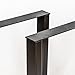CAROLINA LEG CO. 2x4 Square Metal Table Legs - Handmade in USA - Heavy-Duty - Cold-Rolled American Steel - Set of 2 - Matte Black Powder Coat - All Size Options (29