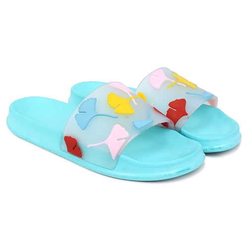Image of Pampy Angel Transparent Leafs Women's Flip Flops Slides Back Open Household Comfortable Slippers