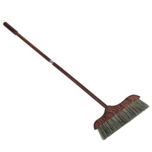 Beavorty Wood Broom Long Handle Soft Bristles Floor Cleaning Home Cleaning Device Stainless Steel Broom