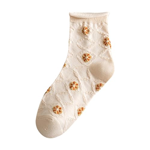 Qianly 10 Pairs Socks Woman Socks Non Slip Machine Wash Soft Elastic Fashion Low Cut Socks Casual for Teens Women Gift Mom Girls, Beige3