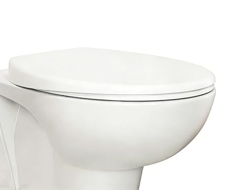 Lunette de toilette ovale blanche robuste avec charnières soft-close