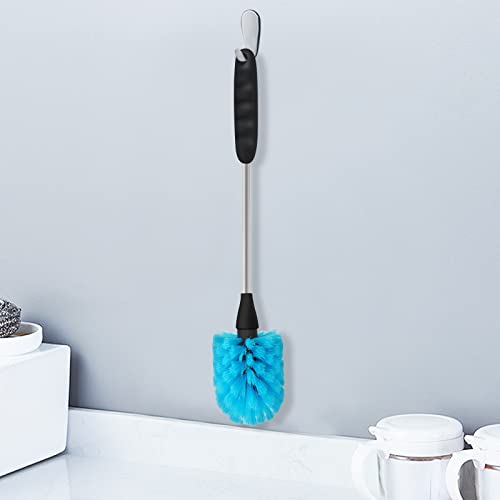 Image of Long Bottle Brush, 15.35 in Bendable Cleaner Brushes for Cleaning Neck Beer Bottles, Wine, Baby Bottles, Water Bottles, Tumblers, Flask, Bird Feeder, Vase, Pipes and Brewing Supplies Blue /1Pack