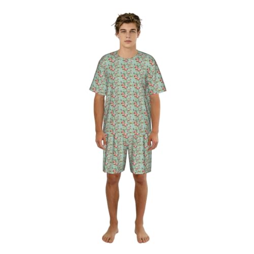 Pyjama manches courtes hommes extensible contre la chaleur nocturne