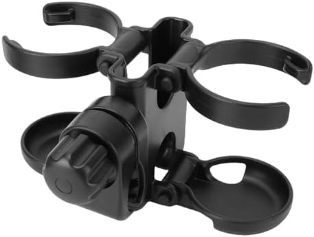 RiToEasysports 3 in 1 Stroller Cup Phone Holder Universal Pushchair Drink Holder with Adjustable Divider 360 Rotation Base for Stroller Walker Bike Black — view 5