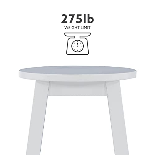 Image of Linon Zeke White 24 inch Counter Stool with Round Seat