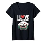 Photo Gallery donna i love gambling casino poker roulette carte fan maglietta con collo a v Photo Gallery donna i love gambling casino poker roulette carte fan maglietta con collo a v